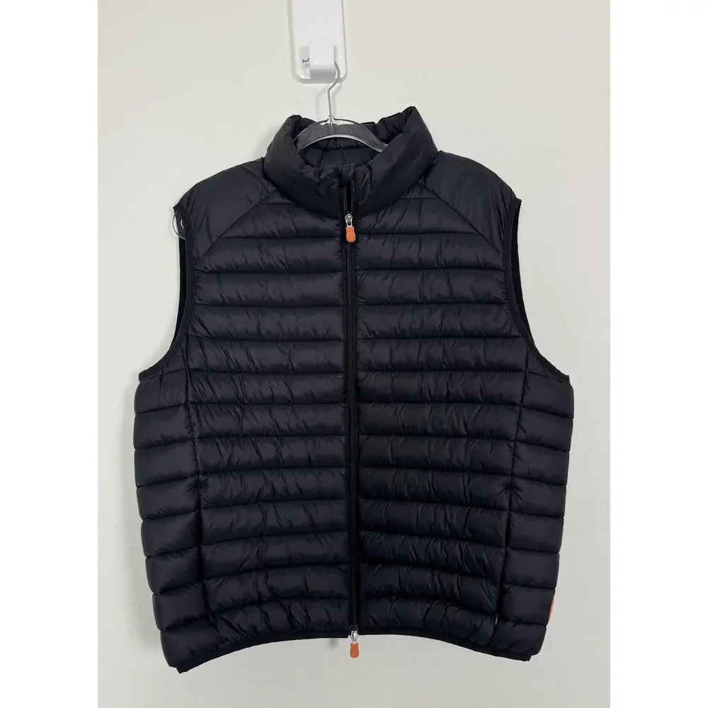Save The Duck Puffer Vest Mens XL Black Ultra Light Quilted Padded Gilet